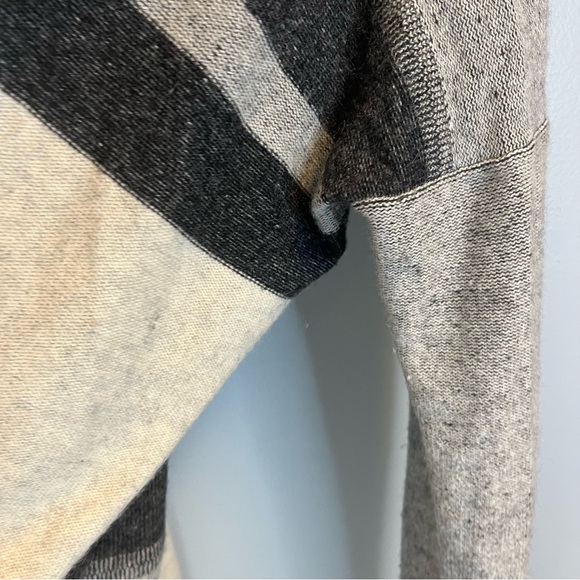 Vince Cardigan Variegated Stripe Oversized Knit Wool/Cashmere Cream/Gray M EUC - Picture 6 of 9